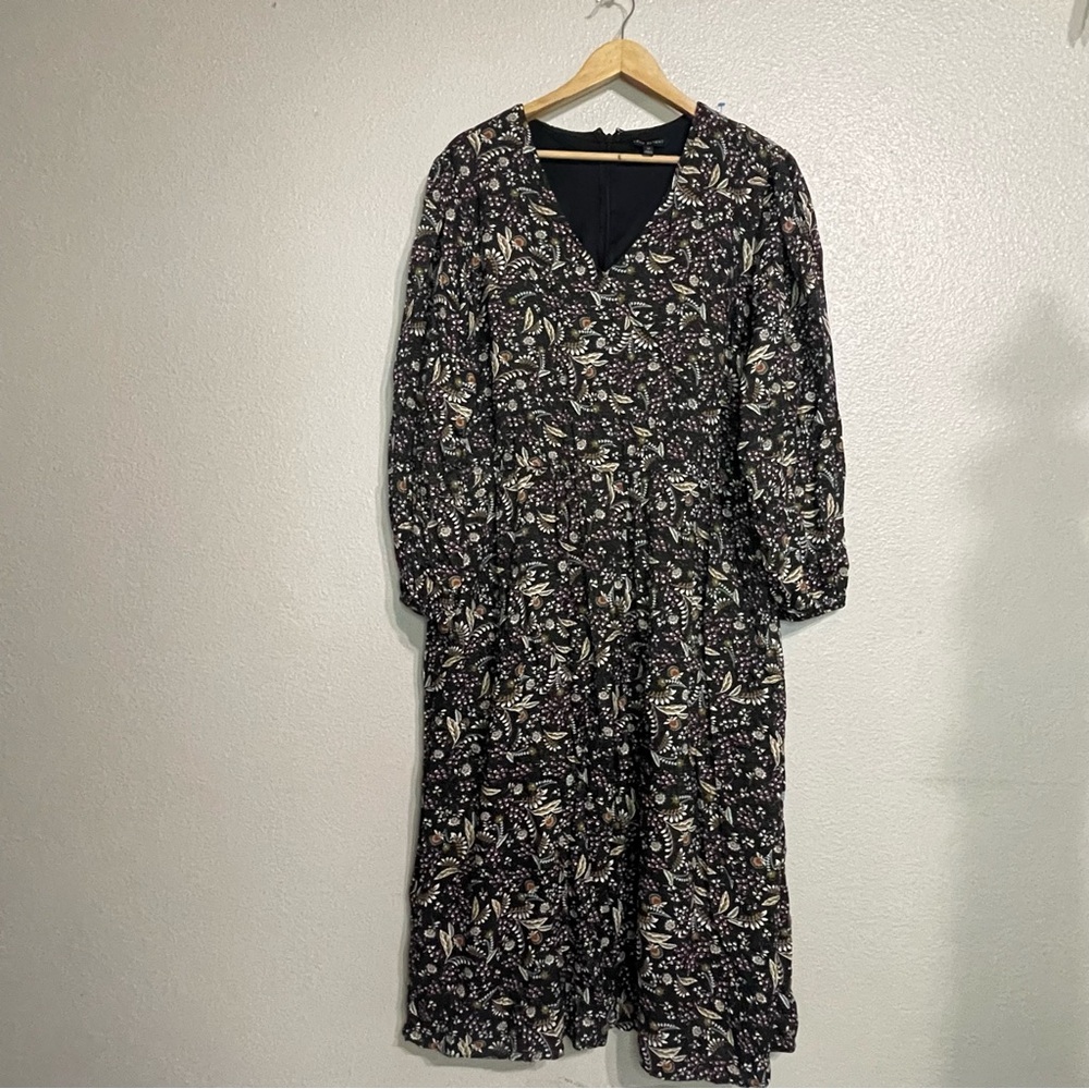 Lane Bryant wrap black white Sleeves print Midi Dress - Picture 8 of 16